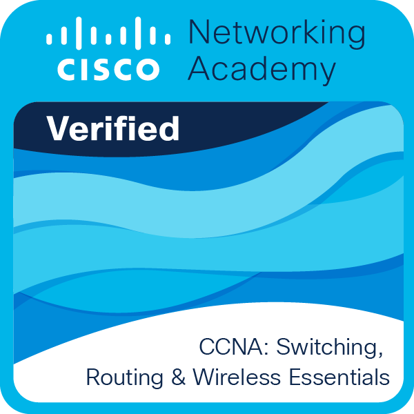 Cisco Networking Academy verified CCNA Switching Routing and Wireless Essentials badge