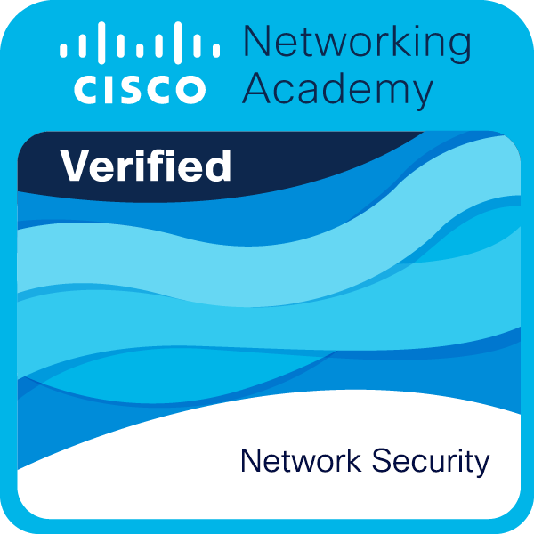 Cisco Networking Academy verified Network Security badge